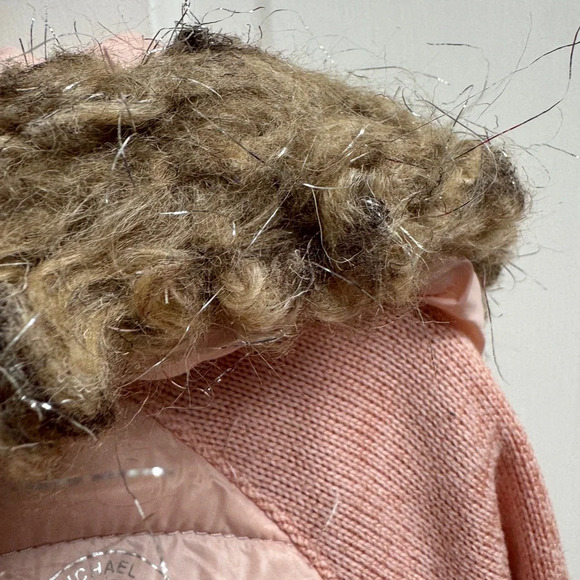 Michael Kors 3T Girls Blush Puffer Jacket with Faux Fur Hood - Picture 7 of 11